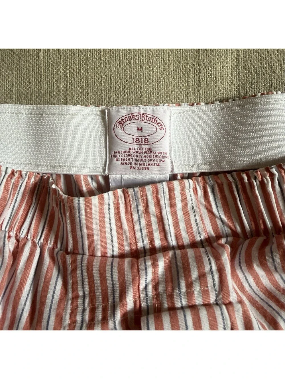 LOT 2 Brooks Brothers Boxers Boxer Shorts Medium M 1818 Supima Plaid Striped